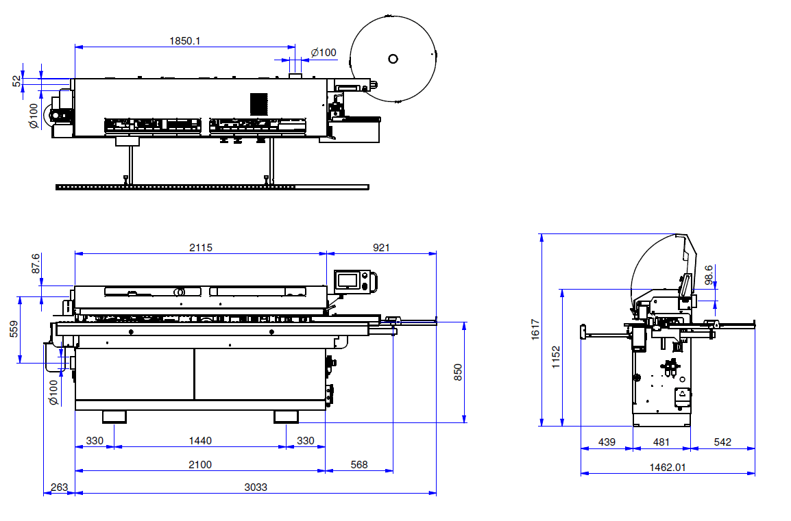 OAV 350M Edgebander Diagram Image | MW Machinery