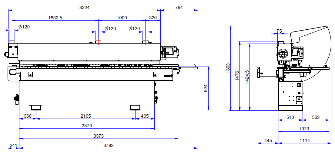 OAV 370P Edgebander Diagram | MW Machinery